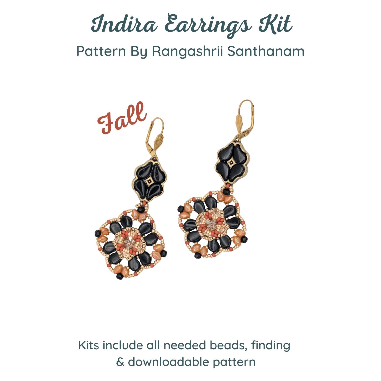 Indira Earrings Bead Kits, 2 Colors