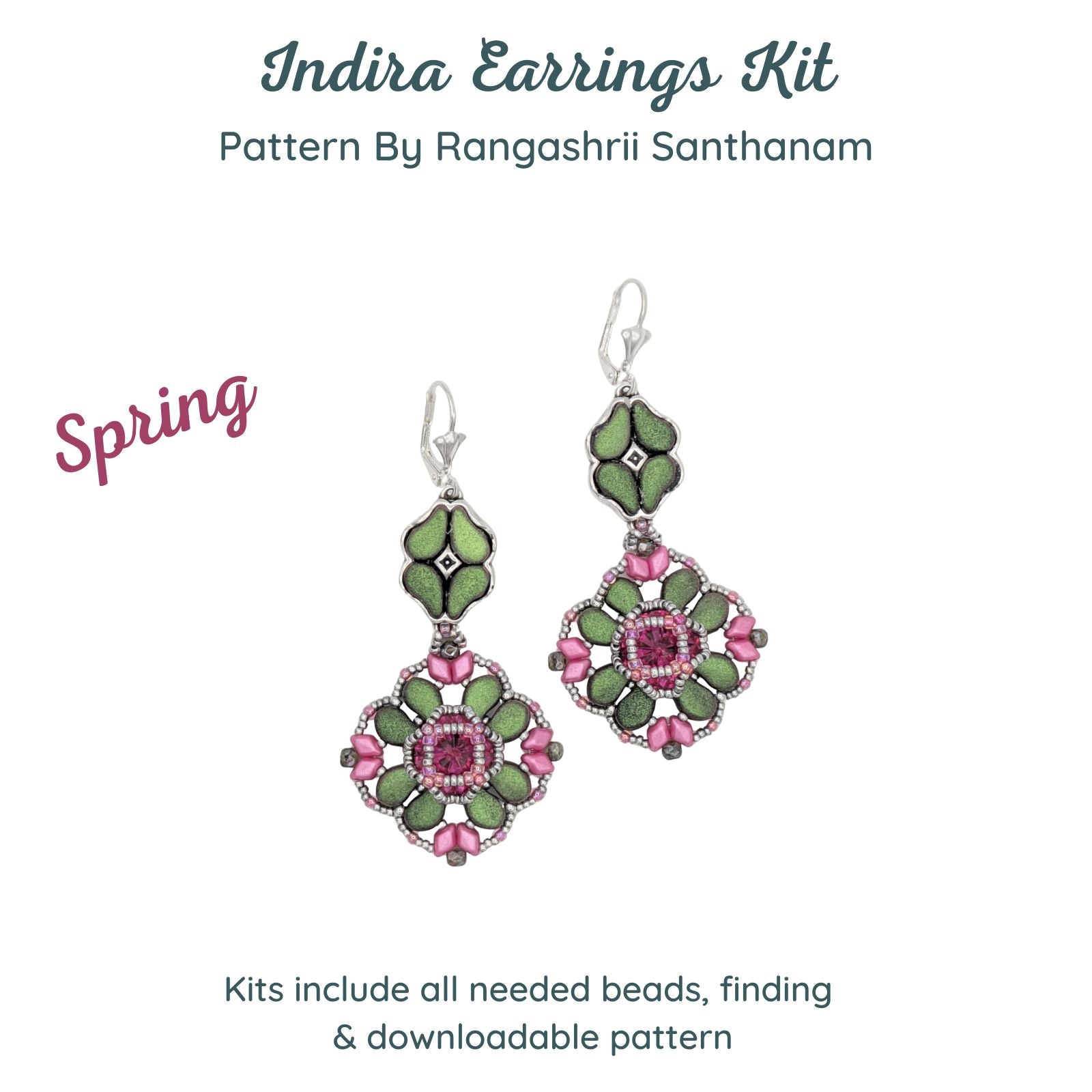 Indira Earrings Bead Kits, 2 Colors