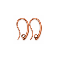 19mm Inside Loop Ear Wires in Antique Copper finish with 2mm attachment loop.