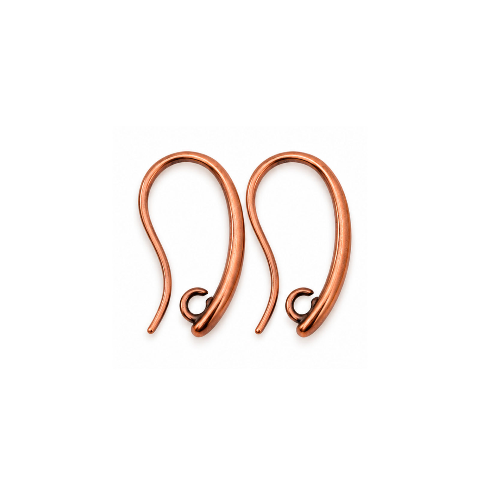 19mm Inside Loop Ear Wires in Antique Copper finish with 2mm attachment loop.