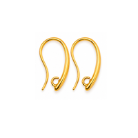 19mm Inside Loop Ear Wires in Gold finish with 2mm attachment loop.