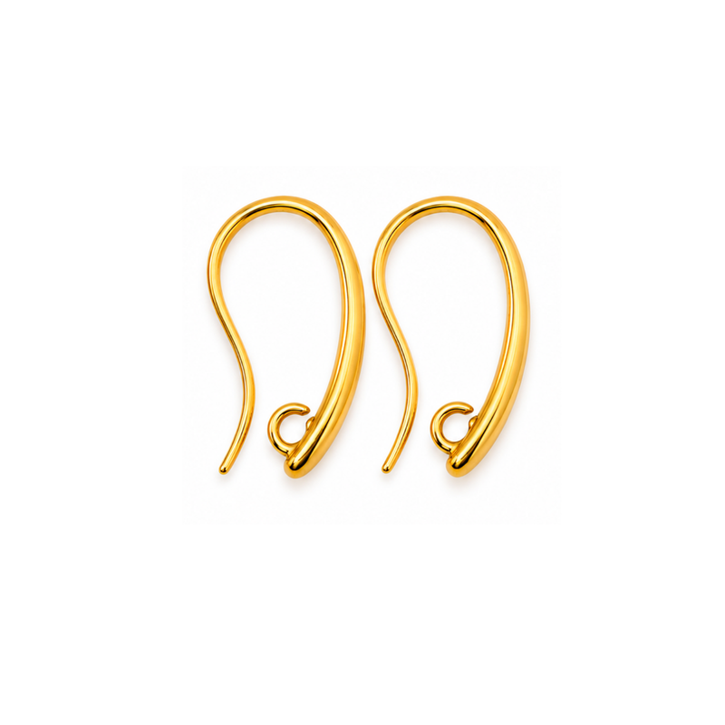19mm Inside Loop Ear Wires in Gold finish with 2mm attachment loop.