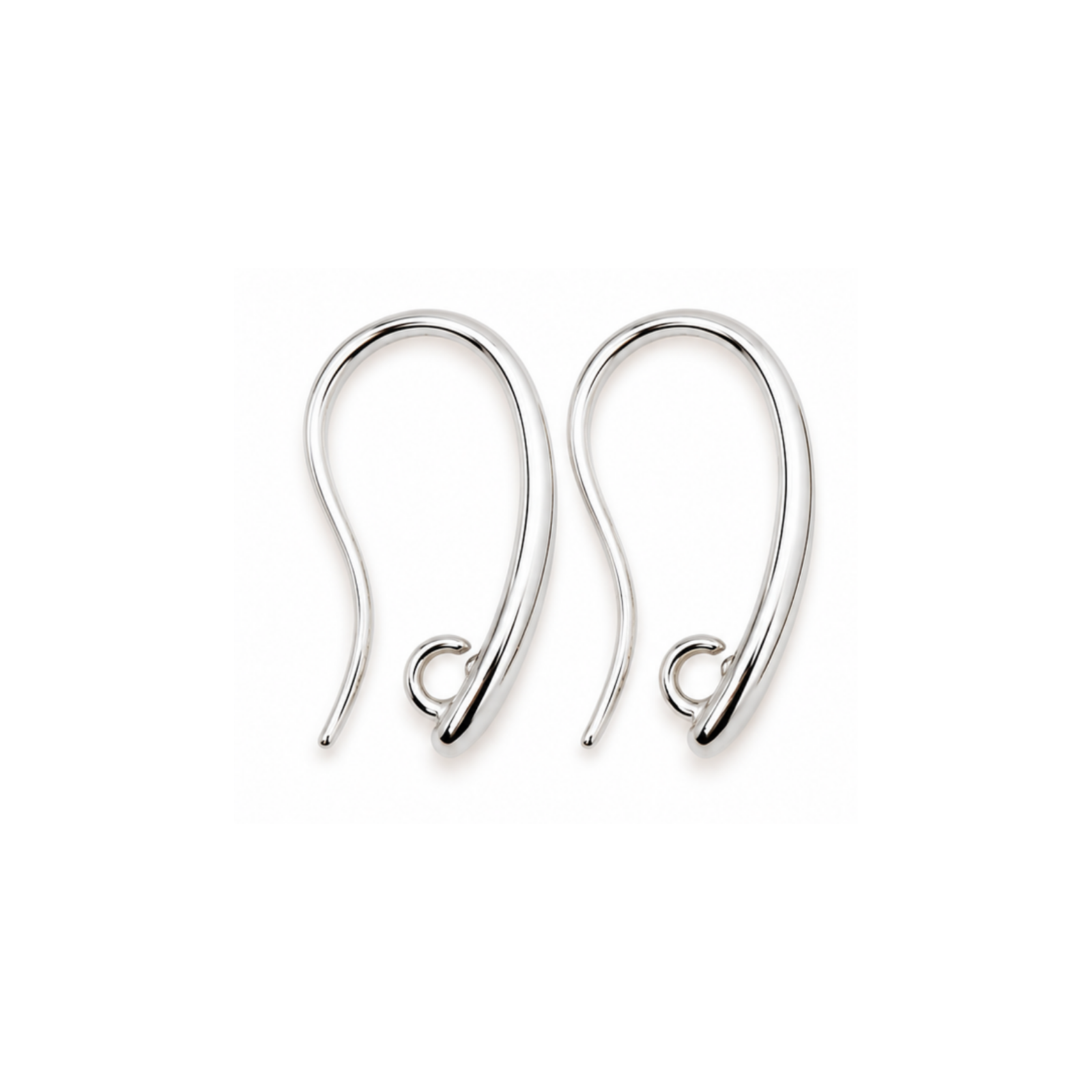 19mm Inside Loop Ear Wires in Silver finish with 2mm attachment loop.