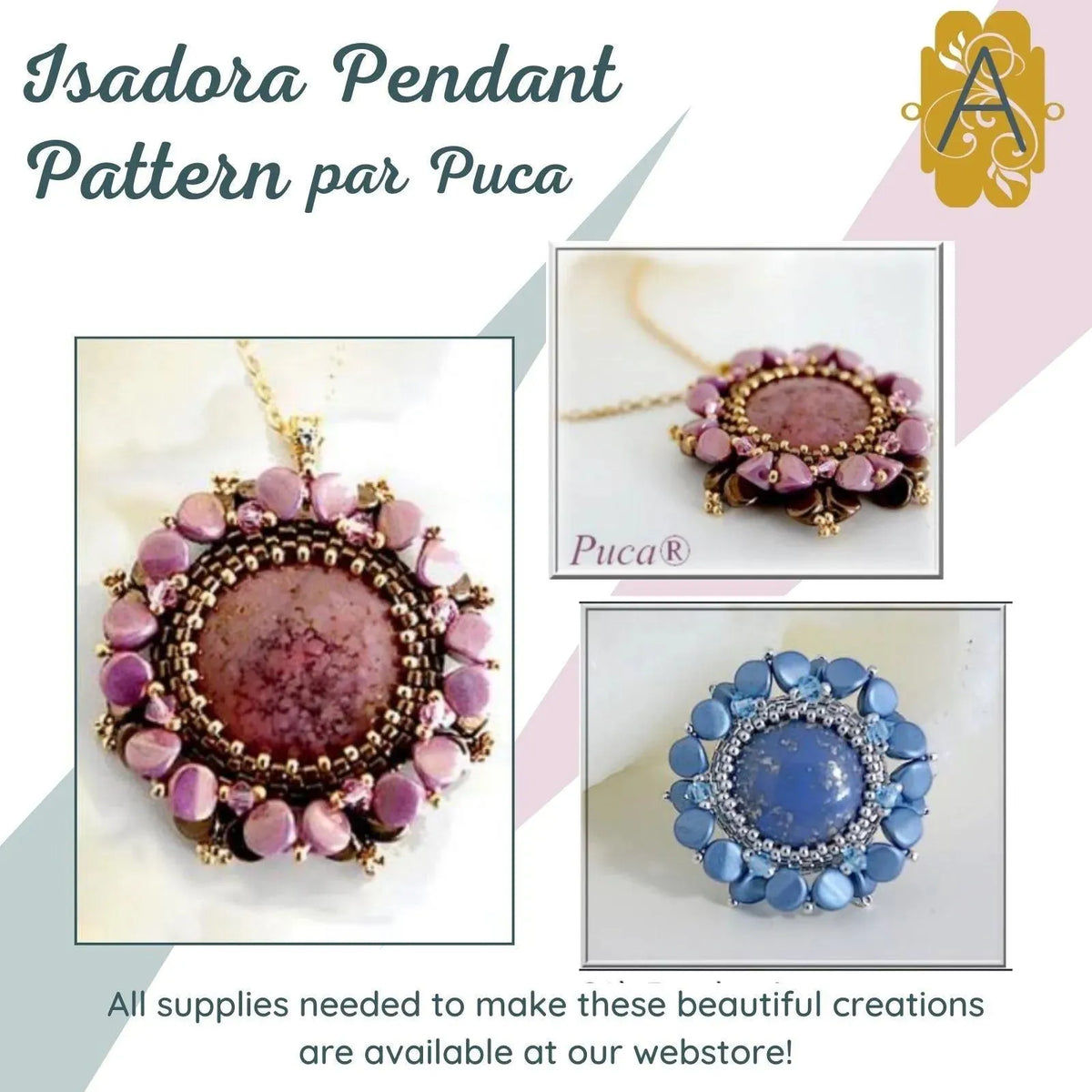 Isadora Pendant and Ring Pattern par Puca - The Argus Collection