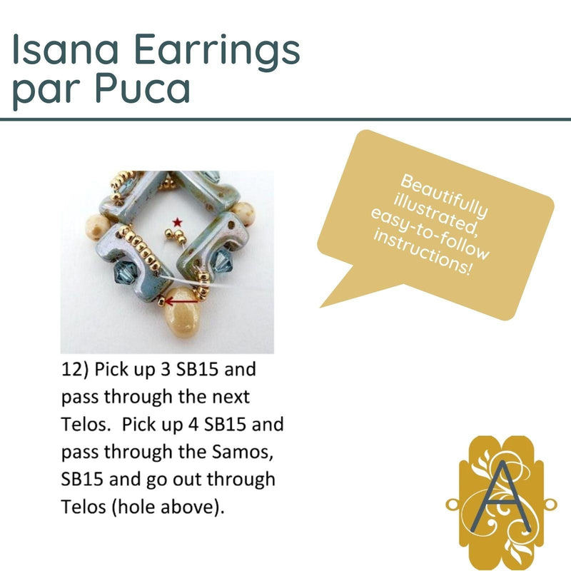 Isana Earring Pattern par Puca - The Argus Collection