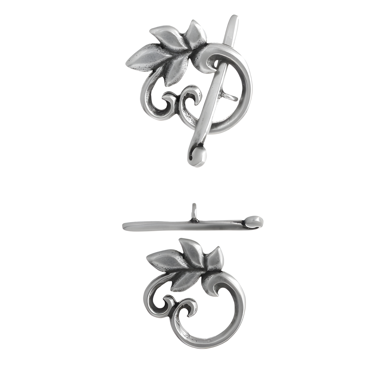 Bronze Line, Ivy Toggle Clasp, 15mm - Bronze Line, Ivy Toggle Clasp, 15mm - Antique Silver , The Argus Collection