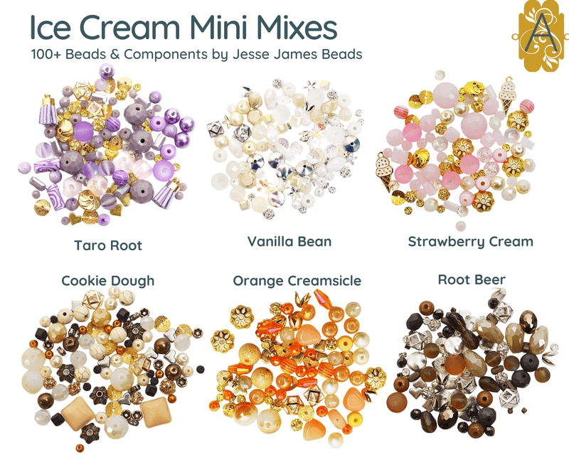 Mini Mix Beads, Ice Cream Collection by Jesse James Beads. You're Goin' to Love Our Strawberry Cream! - The Argus Collection