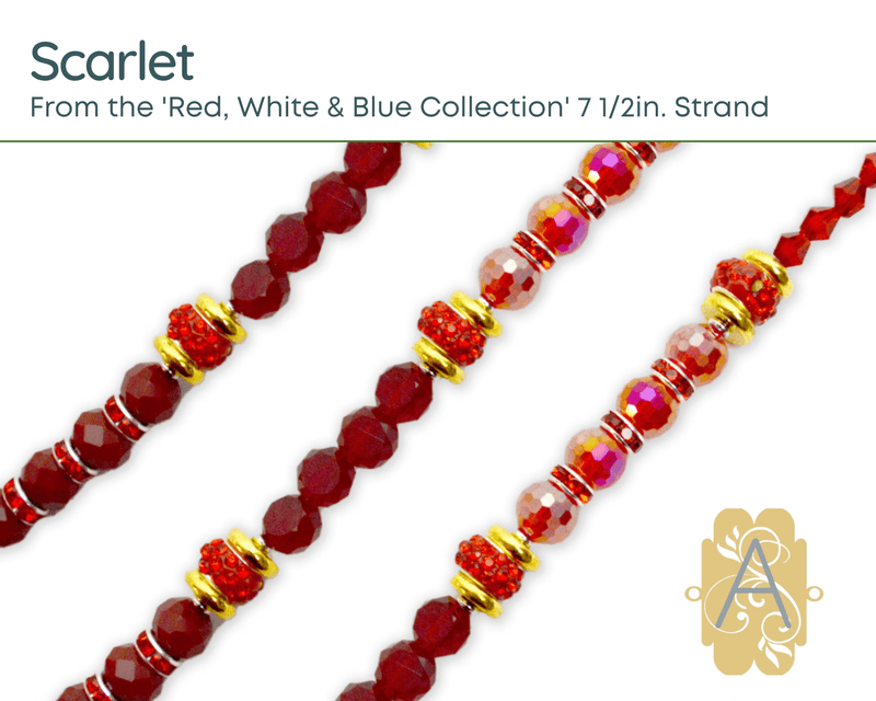 Red, White, & Blue Collection , 7 1/2in. Color Classic Bead Strands by Jesse James Beads - The Argus Collection