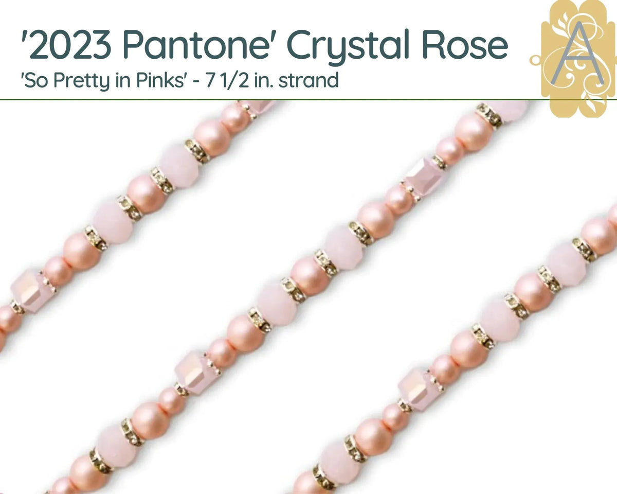 'So Pretty in Pink' Pantone 2023 Pearl Strands, 7 1/2in. Bead Strands by Jesse James Beads - The Argus Collection