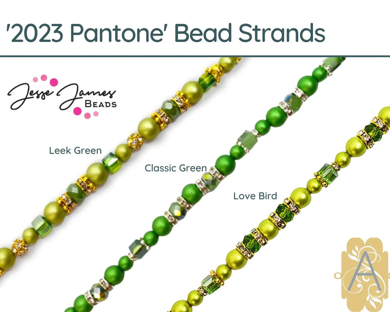 Pearl Bead Strand by Jesse James Beads 7 1/2in in Luscious Greens - The Argus Collection