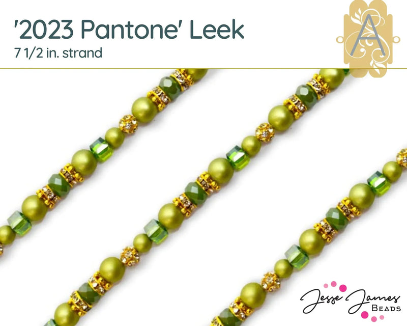 Pearl Bead Strand by Jesse James Beads 7 1/2in in Luscious Greens - The Argus Collection