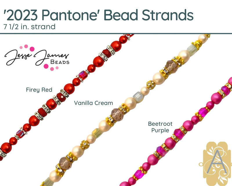 Pantone 2023 Pearl Strands, 7 1/2in. by Jesse James Beads - The Argus Collection