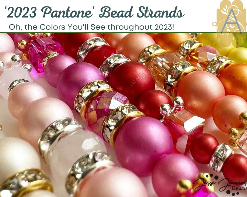 Pantone 2023 Pearl Strands, 'Citrus-sy Collection', 7 1/2in. by Jesse James Beads - The Argus Collection