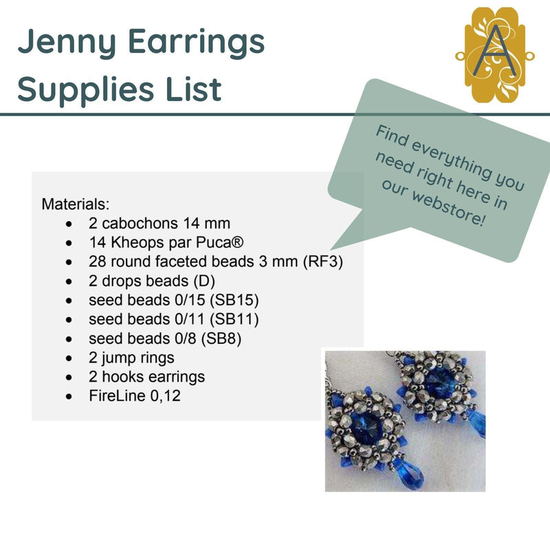 Jenny Earring Pattern par Puca - The Argus Collection