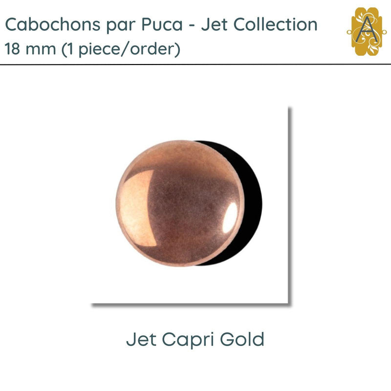 Cabochons par Puca, 18mm, Jet Collection, 11 Finishes - The Argus Collection