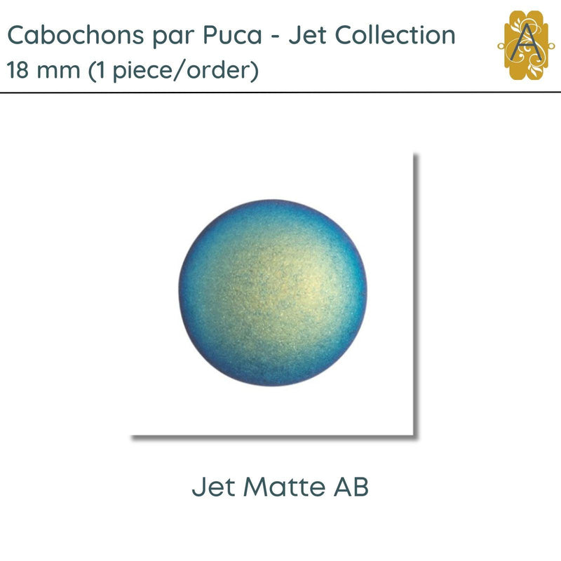 Cabochons par Puca, 18mm, Jet Collection, 11 Finishes - The Argus Collection