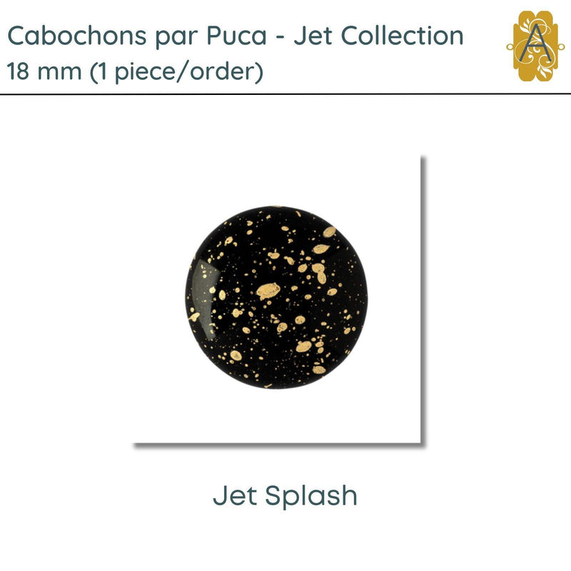 Cabochons par Puca, 18mm, Jet Collection, 11 Finishes - The Argus Collection