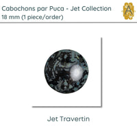 Cabochons par Puca, 18mm, Jet Collection, 11 Finishes - The Argus Collection