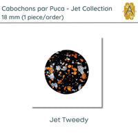 Cabochons par Puca, 18mm, Jet Collection, 11 Finishes - The Argus Collection