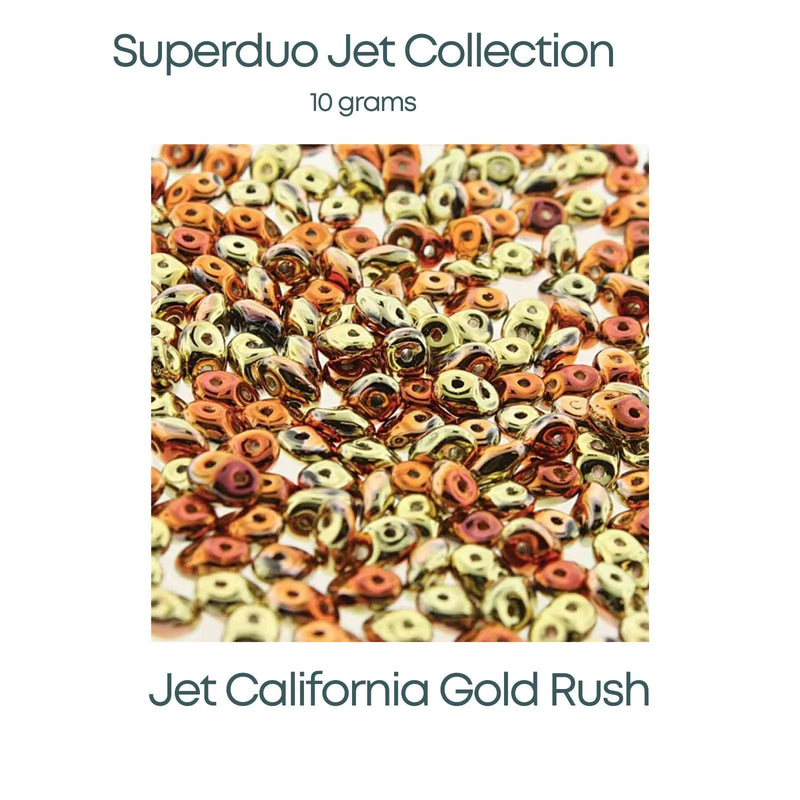 Superduo Beads, 10g., Jet Collection, 10 Finishes - The Argus Collection