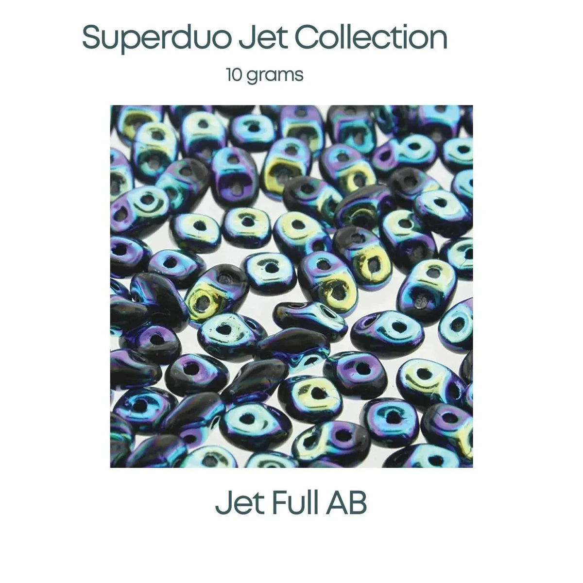 Superduo Beads, 10g., Jet Collection, 10 Finishes - The Argus Collection