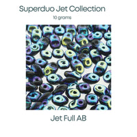 Superduo Beads, 10g., Jet Collection, 10 Finishes - The Argus Collection