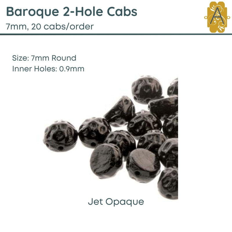 Baroque 7mm Cabochons, Jet Collection 4 Finishes - The Argus Collection