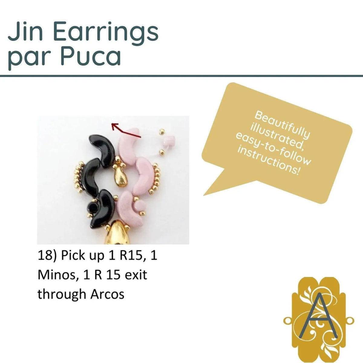 Jin Earrings Pattern par Puca - The Argus Collection