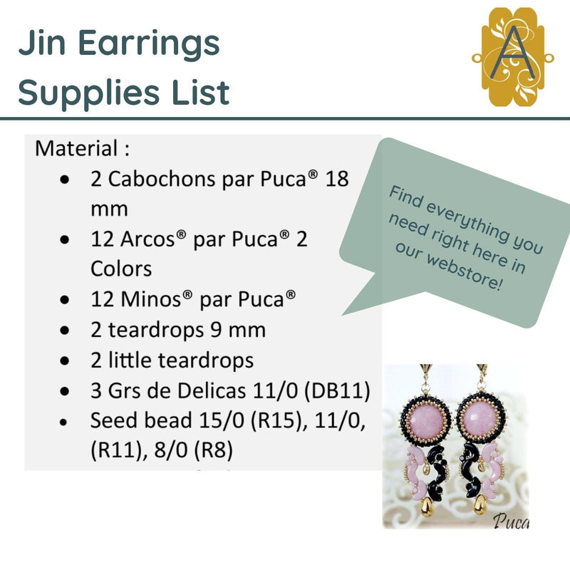 Jin Earrings Pattern par Puca - The Argus Collection