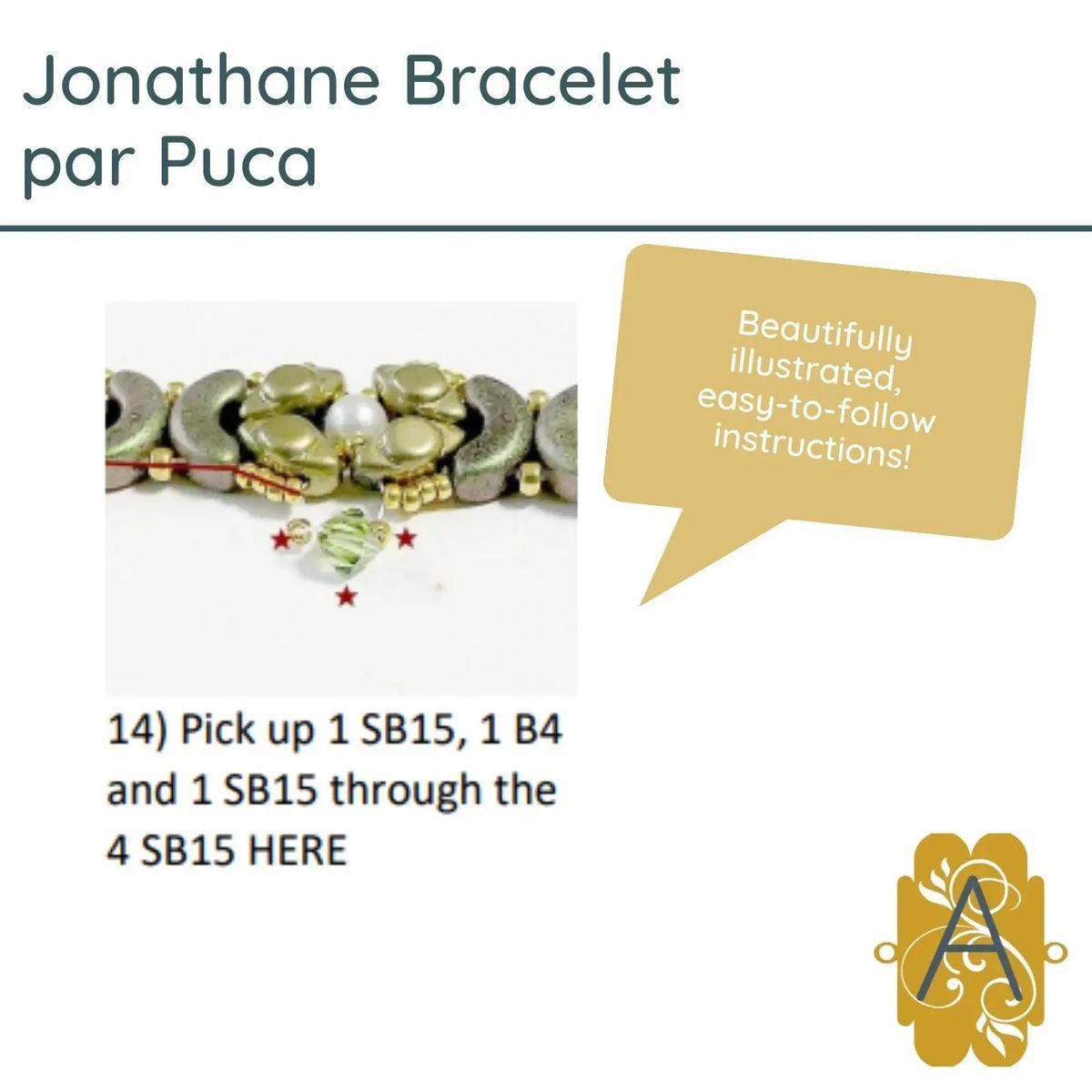 Jonathane Bracelet Pattern par Puca - The Argus Collection