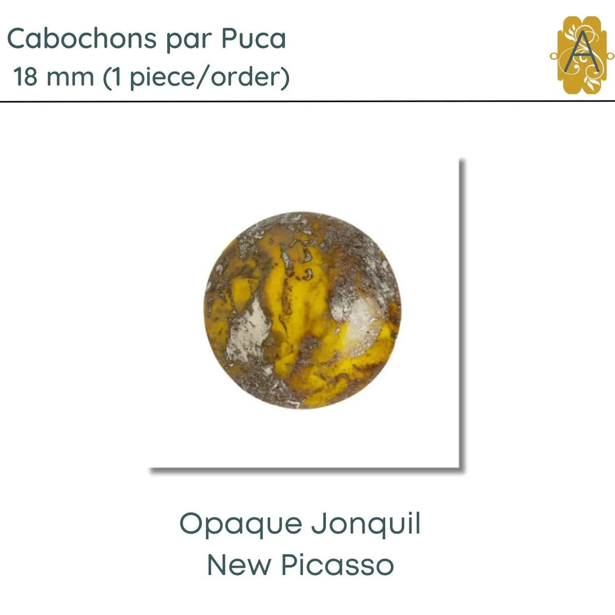 Cabochon par Puca, 18mm, Jonquil New Picasso - The Argus Collection