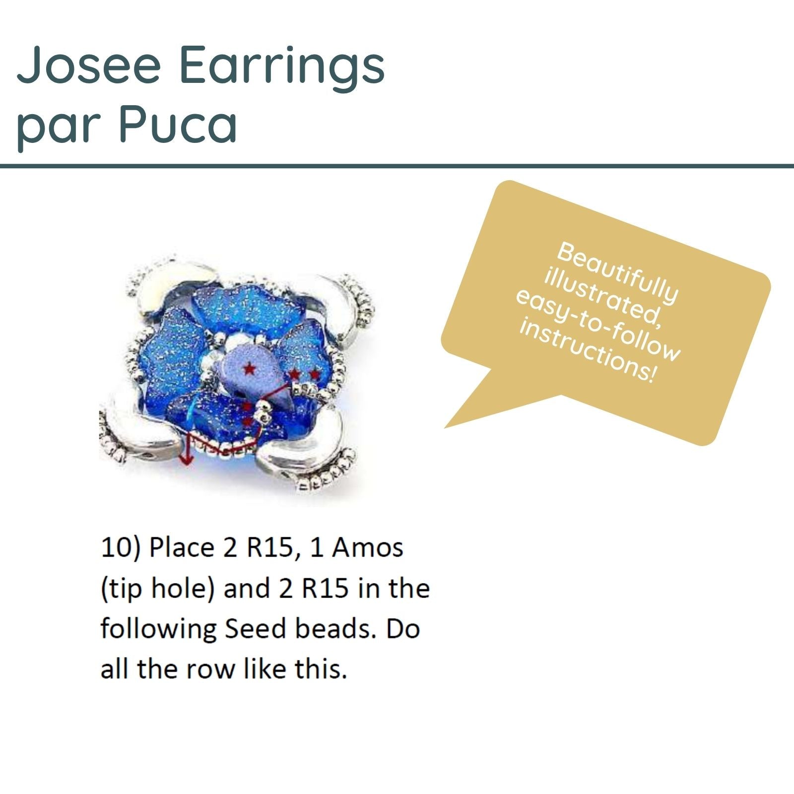 Josee Earrings Pattern par Puca - Josee Earrings Pattern par Puca - Default Title , The Argus Collection