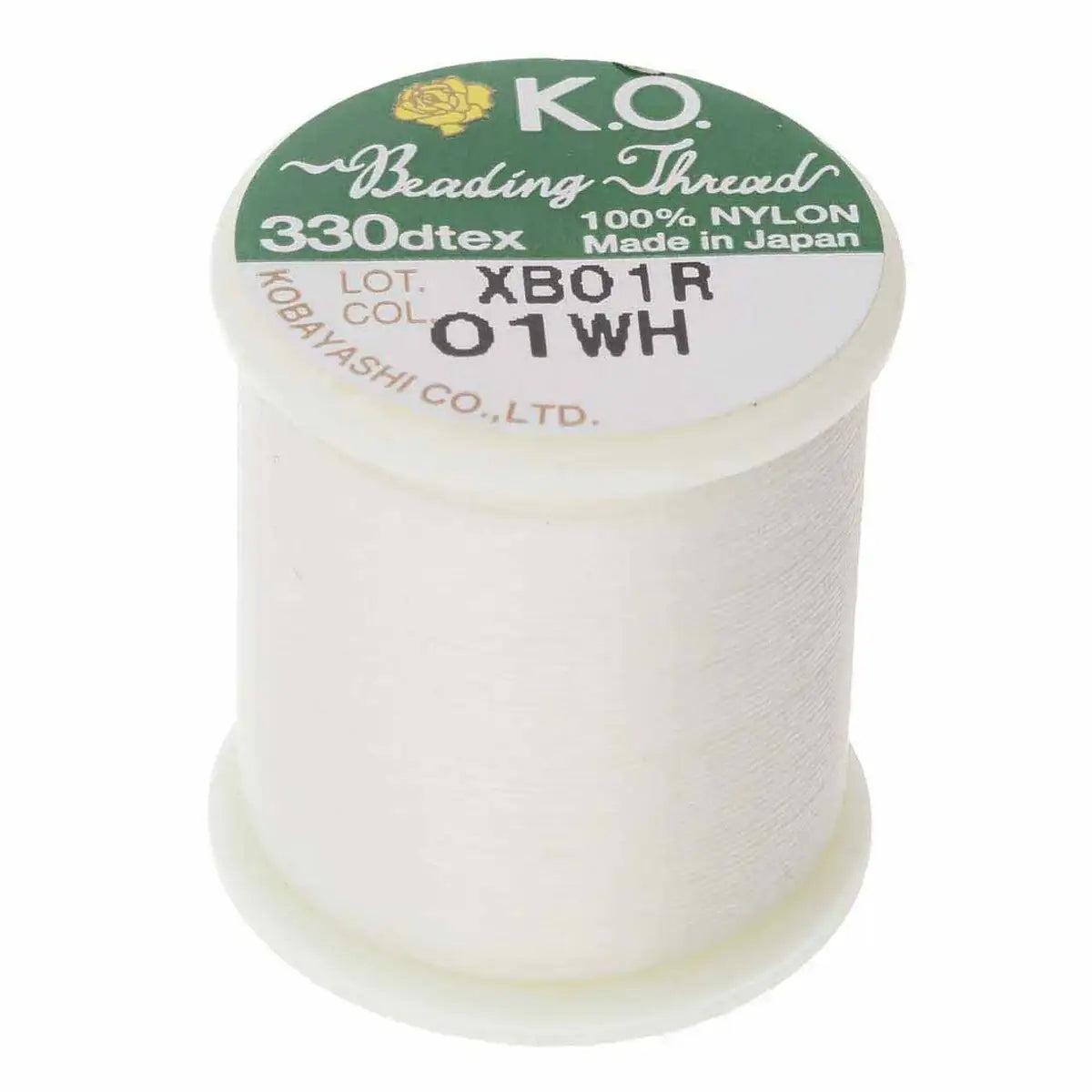 KO Beading Thread, 55 Yards, White - The Argus Collection