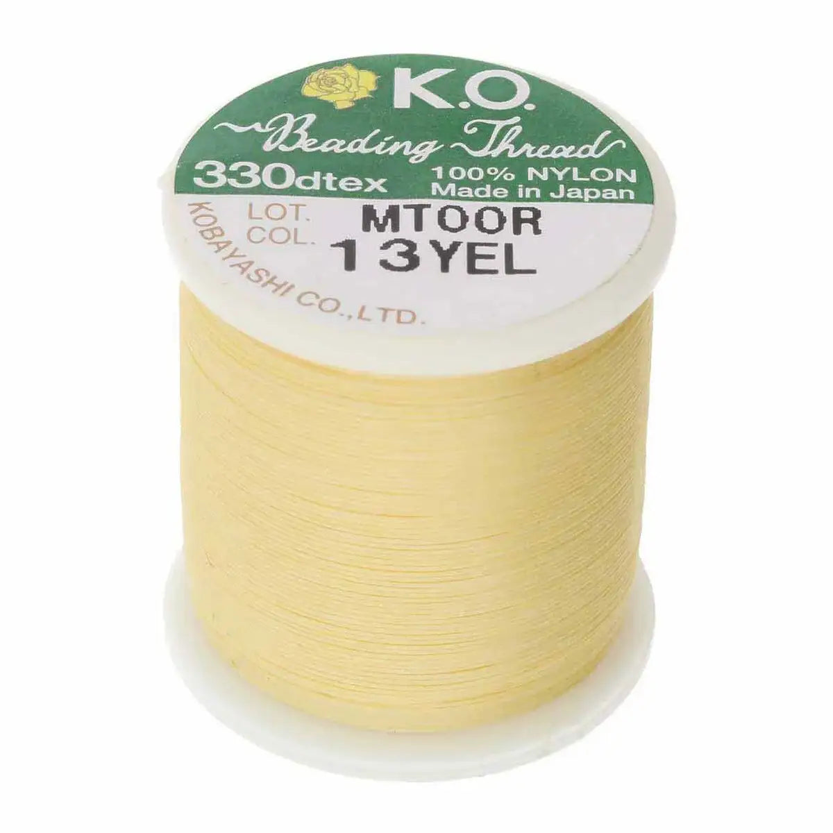 KO Beading Thread, 55 Yards, Yellow - The Argus Collection