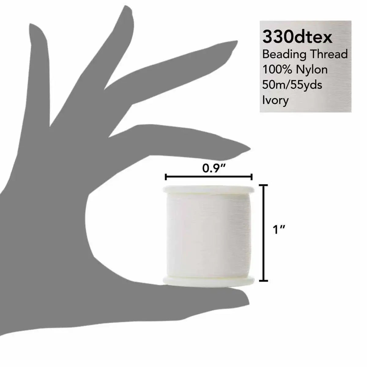 KO Beading Thread, 55 Yards, Ivory - The Argus Collection