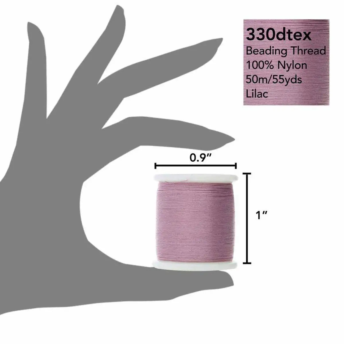 KO Beading Thread, 55 Yards, Lilac - The Argus Collection