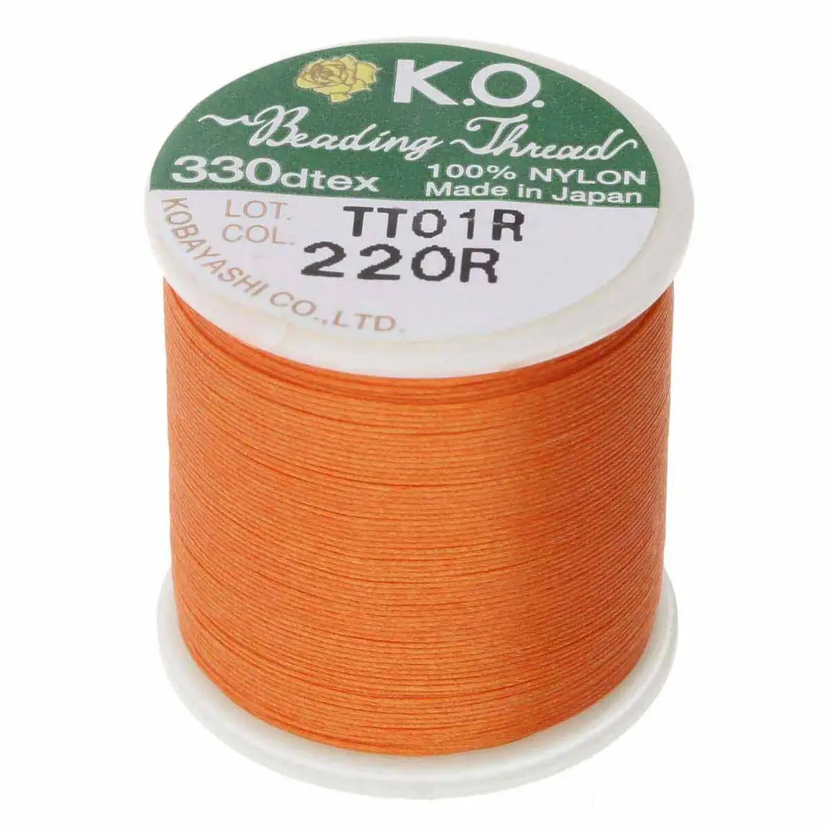 KO Beading Thread, 55 Yards, Orange - The Argus Collection