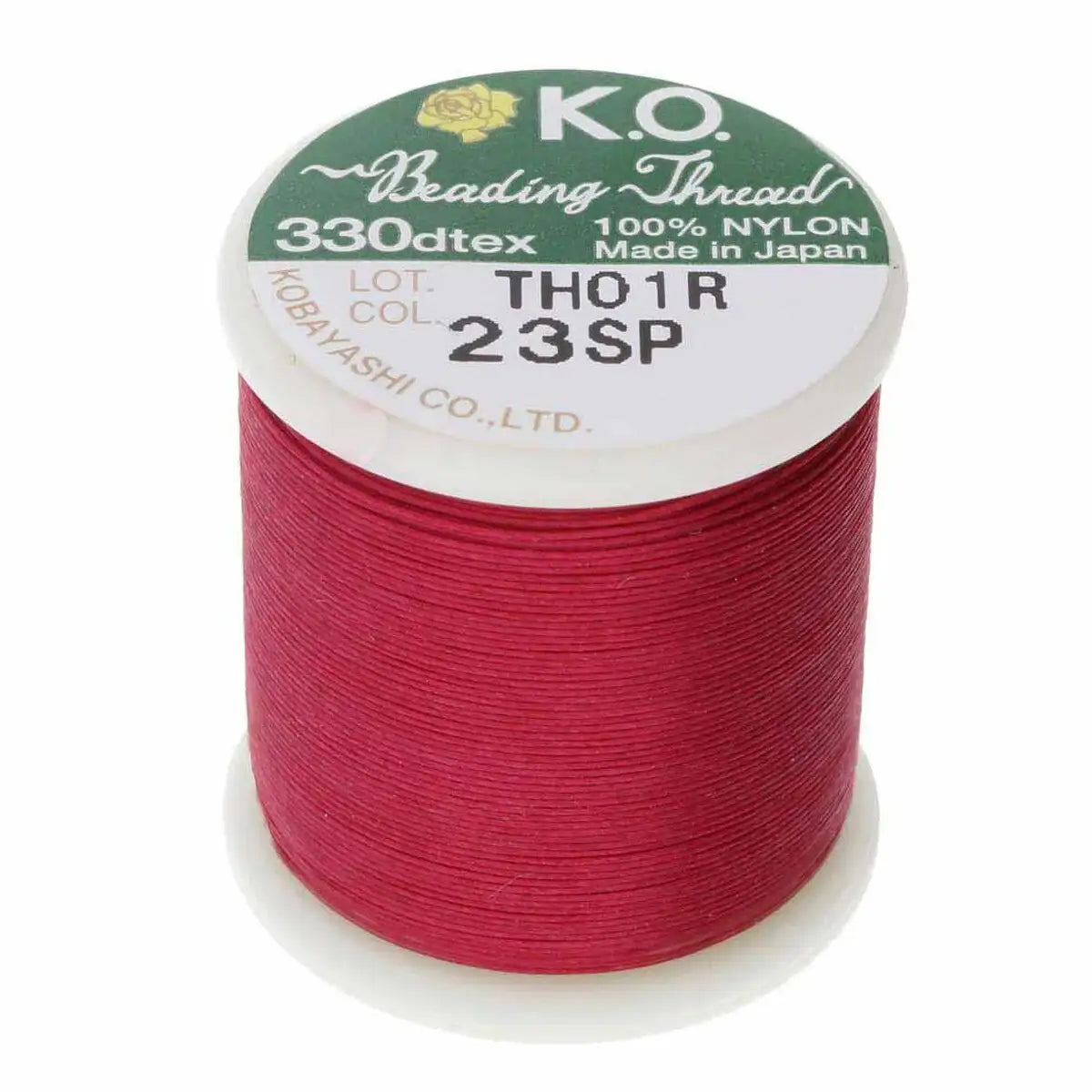 KO Beading Thread, 55 Yards, Scarlet Pink - The Argus Collection