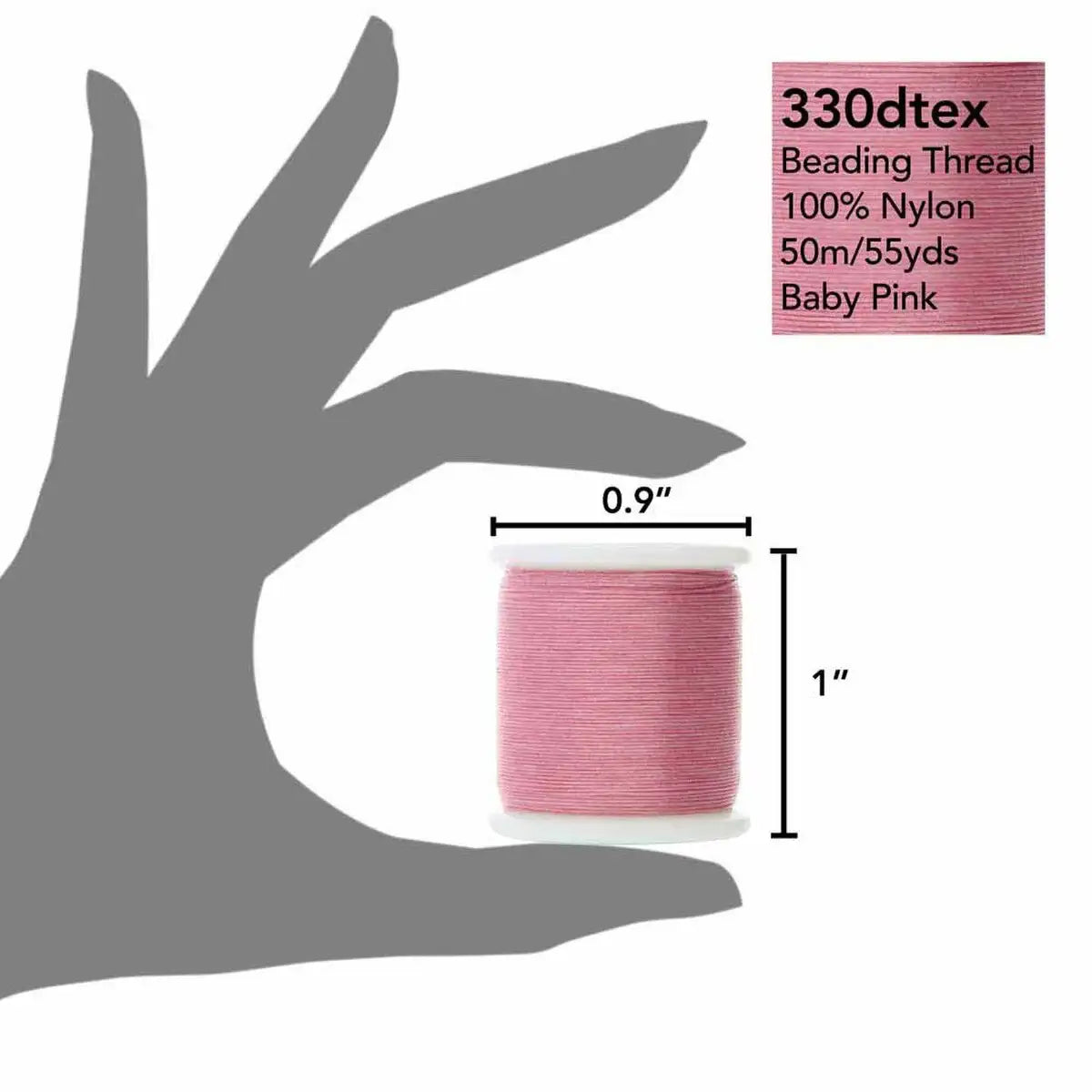 KO Beading Thread, 55 Yards, Rose - The Argus Collection