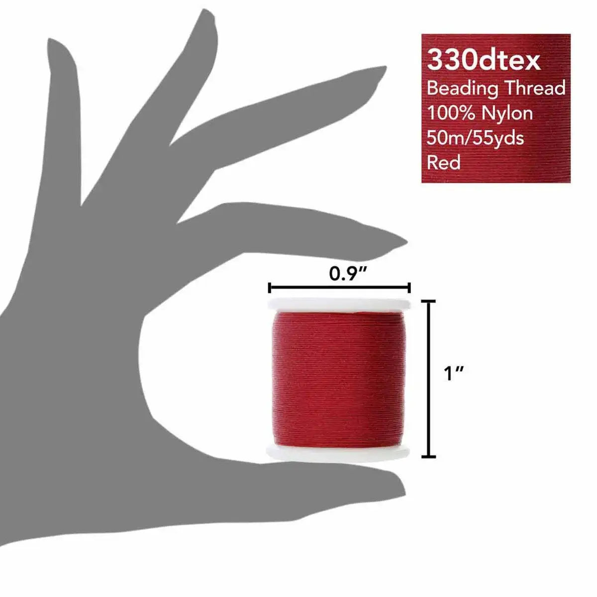 KO Beading Thread, 55 Yards, Rich Red - The Argus Collection