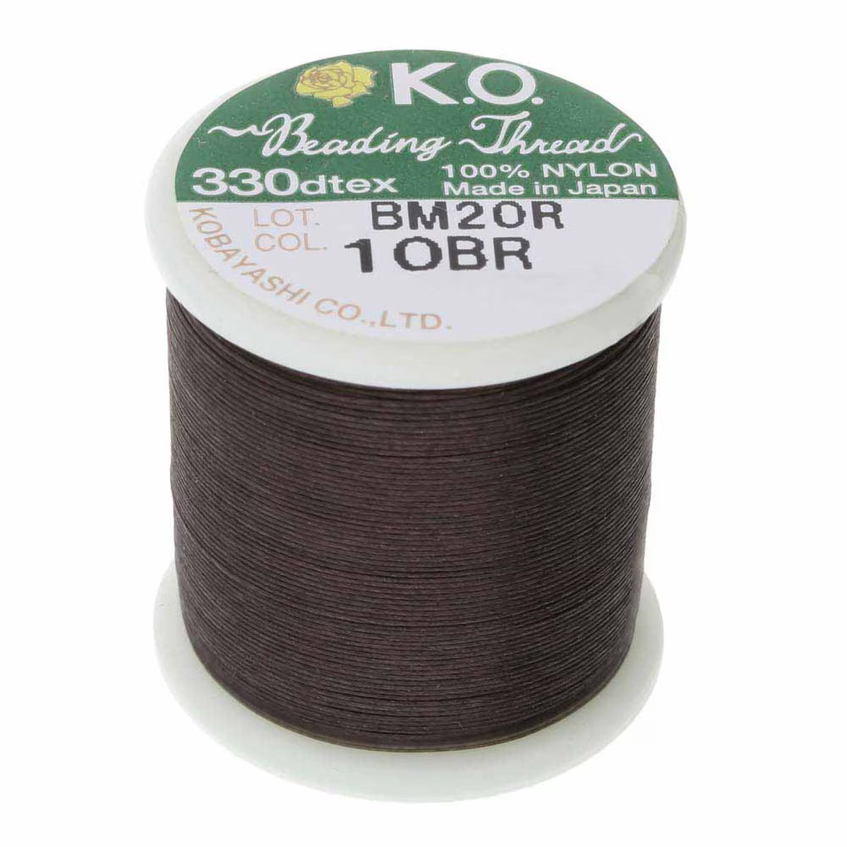 KO Beading Thread, 55 Yards, Dark Brown - The Argus Collection