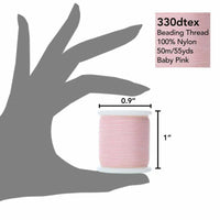 KO Beading Thread, 55 Yards, Baby Pink - The Argus Collection