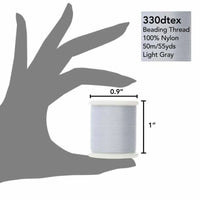 KO Beading Thread, 55 Yards, Light Grey - The Argus Collection