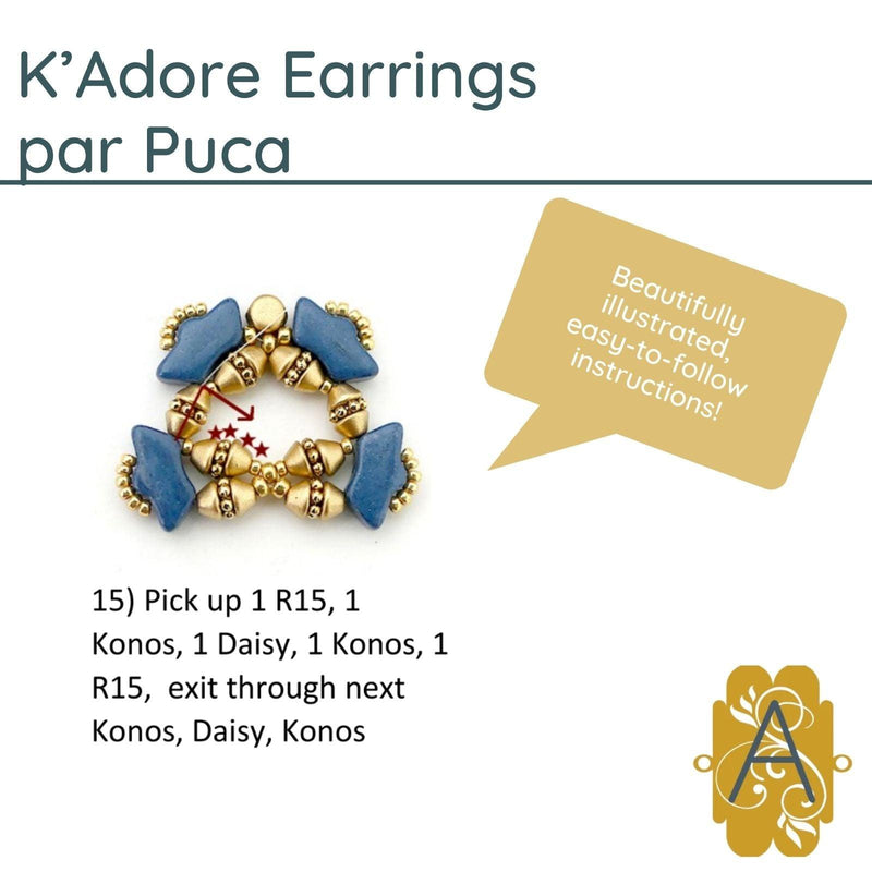 K'Adore Earrings Pattern par Puca - The Argus Collection