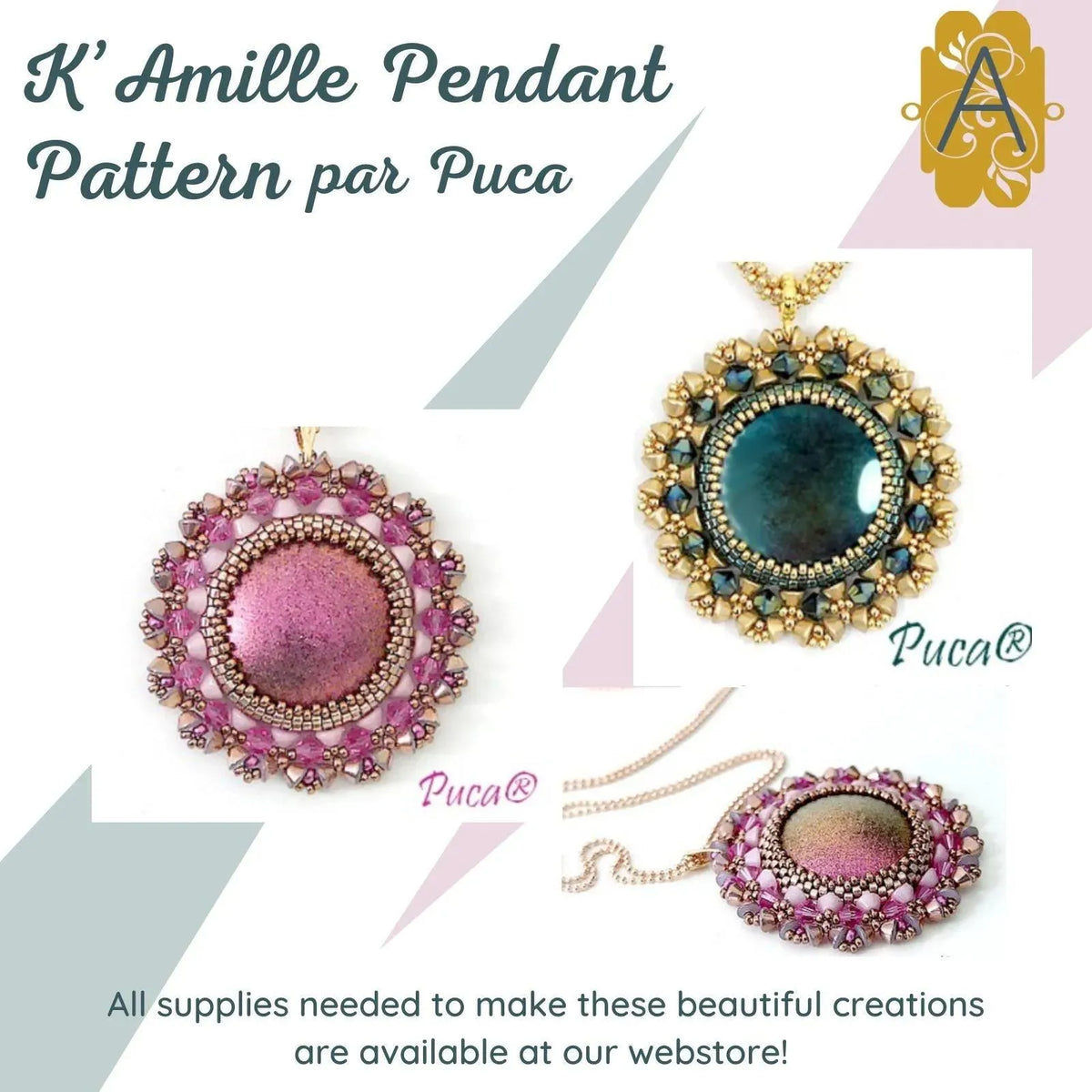 K'Amille Pendant Pattern par Puca - The Argus Collection