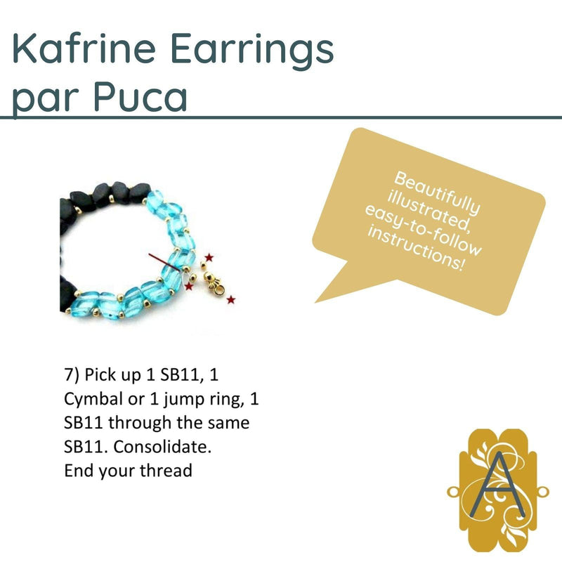 Kafrine Earrings Pattern par Puca - The Argus Collection