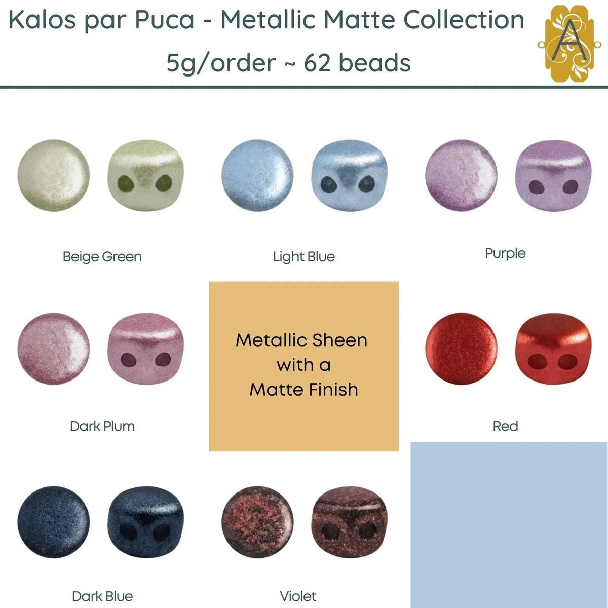 Kalos par Puca 5g Metallic Matte Collection, 7 Colors - The Argus Collection