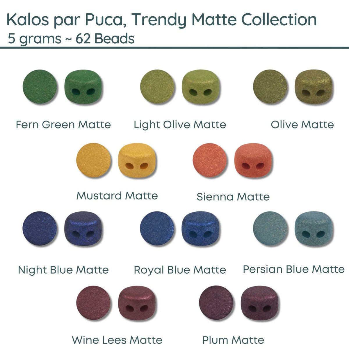 Kalos par Puca, Trendy Matte Collection, 5g. 10 colors - The Argus Collection