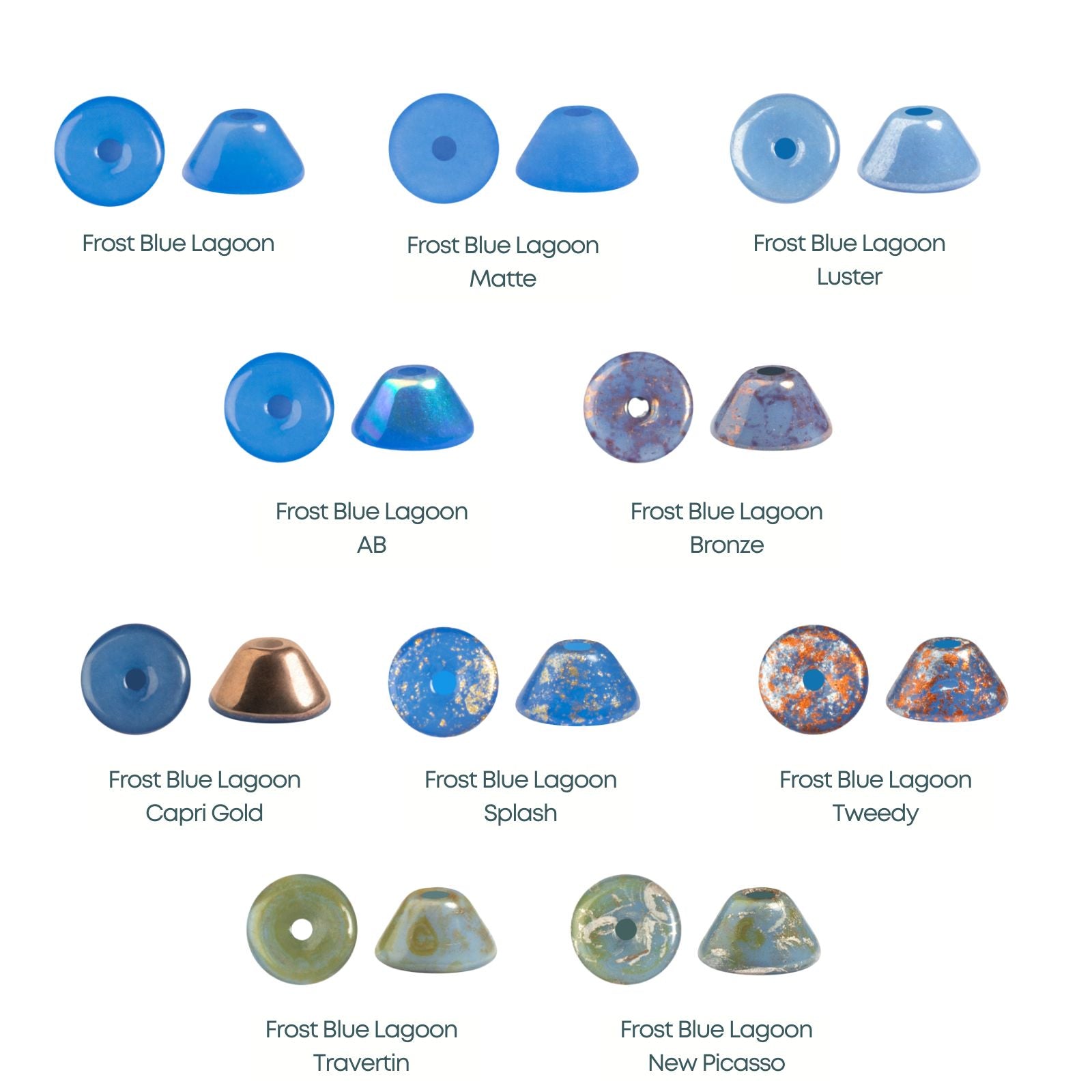 Konos Beads par Puca, Frost Blue Lagoon, 5g. & 20g.