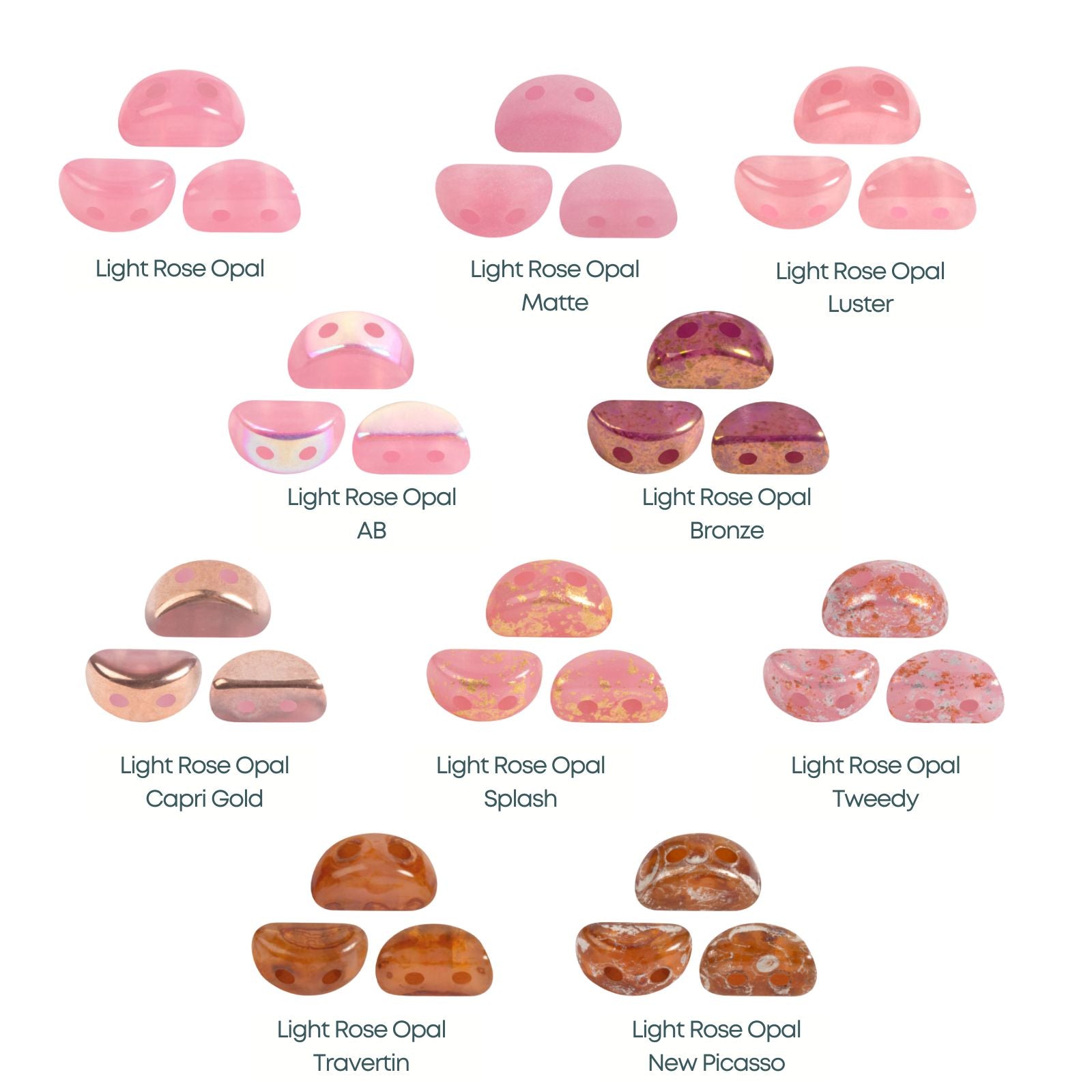 Kos Beads par Puca, Light Rose Opal, 5g.